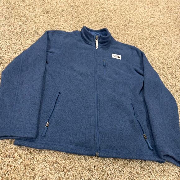 The North Face Outdoor Blue Gordon Lyon Fleece Zip Up Jacket with Pockets Boy LG - Picture 4 of 8
